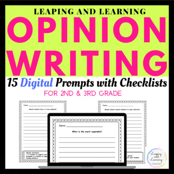 Digital Opinion Writing Prompts by Leaping And Learning | TpT
