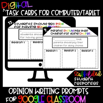 Preview of Digital Opinion Writing Prompts for Google Classroom