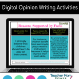 Digital Opinion Writing Unit & Activities {Google Slides} 