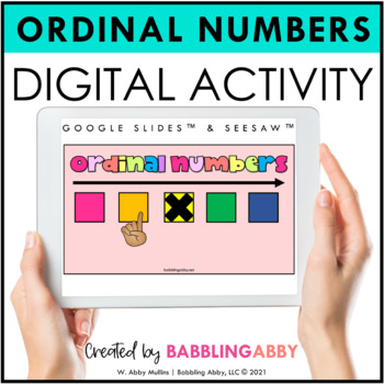 Preview of Digital Ordinal Numbers Activities Google Slides™ Seesaw™ Distance Learning