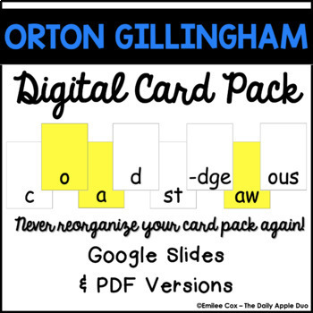 Preview of Digital Orton Gillingham Card Pack: Google Slides & PDF Versions