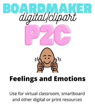 Preview of Digital P2C - Feelings and Emotions Word (Boardmaker clipart clip art) Autism