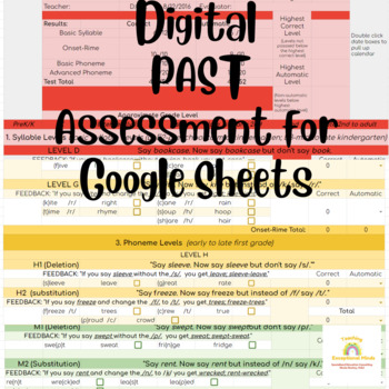 Preview of Digital PAST Assessment (Phonological Awareness Screening Test)