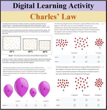 Preview of Digital Learning Activity - Charles' Law - Distance Learning