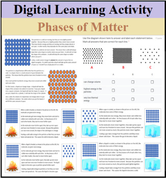 Preview of Digital Learning Activity - Phases of Matter - Distance Learning