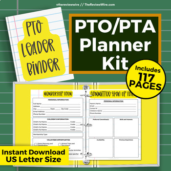 Preview of Digital PTO / PTA Printable Planner Kit