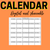 Digital Pacing Calendar - Editable