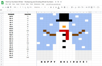 Preview of Digital Paint By Numbers - Multiplication and Division of Whole Numbers *WINTER*