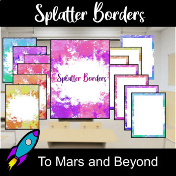Preview of Digital Paint Splatter Splash Watercolor Background Border BUNDLE