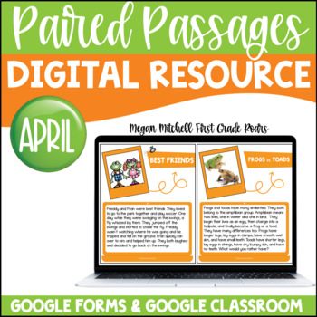 Preview of Digital Paired Passages April Google Classroom