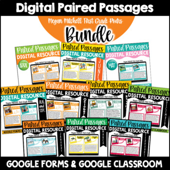 Preview of Digital Paired Passages Bundle Google Forms
