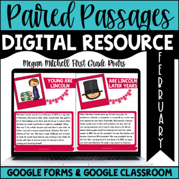 Preview of Digital Paired Passages February Google Classroom