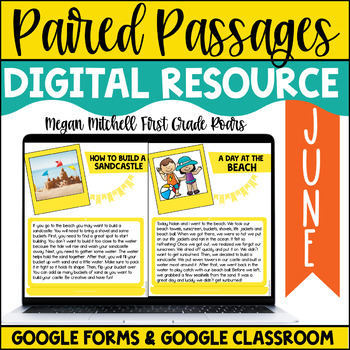 Preview of Digital Paired Passages June Google Classroom Google Slides