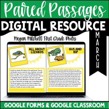 Preview of Digital Paired Passages March Google Classroom