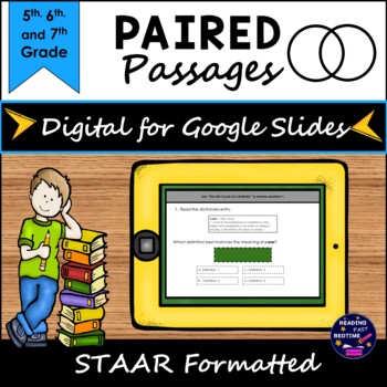 Preview of Digital Paired Passages using Google Slides for STAAR Prep