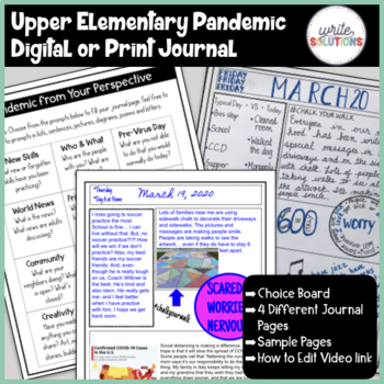 Preview of Digital Pandemic Journal Writing Google Drive Ready