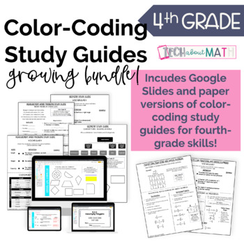 Preview of Digital & Paper 4th Grade Study Guide Growing Bundle!