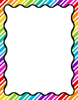 Digital Paper-8.5 x 11 Border Frame Paper Lucky Rainbow LARGE | TpT