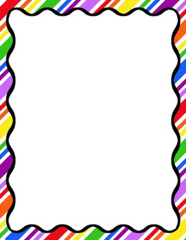 Digital Paper-8.5 x 11 Border Frame Paper Favorite Rainbows | TpT