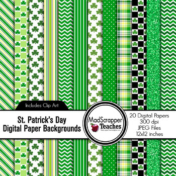 Preview of Digital Paper Background Pack St. Patrick's Day Papers