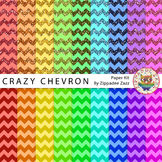 Digital Paper / Background - Rainbow Crazy Chevron - 18 Papers