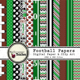 Digital Paper Backgrounds Football Digital Paper and Clip Art