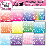 Digital Paper Backgrounds Rainbow Sparkle Clipart