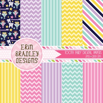 Digital Paper Backgrounds - Tooth Fairy by Erin Bradley Designs | TpT