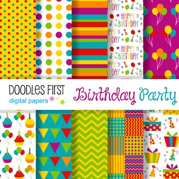 Birthday Party Digital Paper