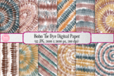 Digital Paper - Boho Tie Dye Background, Clip Art for Comm