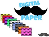 Digital Paper: Colorful Mustache Background for Personal a
