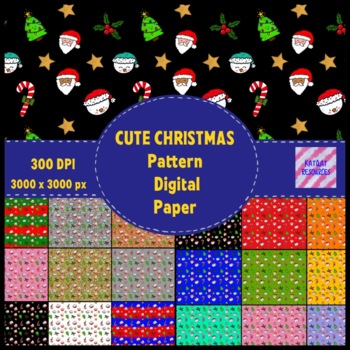 Preview of Digital Paper - Cute Christmas PowerPoint / Google Slide Pattern - Background