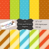 Digital Paper Dots and Stripes