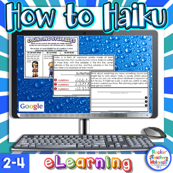 Preview of Digital & Paper How to Write a Haiku - Google Assignments for Distance Learning