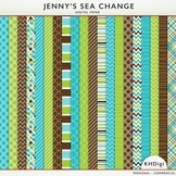 Digital Paper - "Jenny's Sea Change" Blue Green & Brown