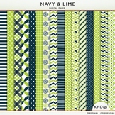 Digital Paper - Navy & Lime