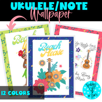 Preview of Music Digital Wall Paper - Notes & Ukuleles