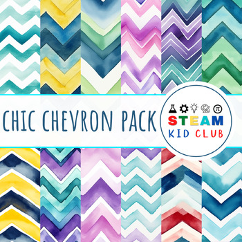 Preview of Digital Paper Pack | Digital Pattern | Chevron Pattern Pack | Chevron Background