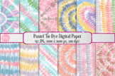 Digital Paper - Pastel Tie Dye Background, Clip Art for Co