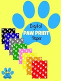 Digital Paper: Paw Print Background for Personal and Comme