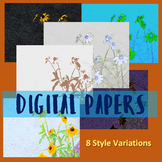 Digital Paper:  Stylized Daisies