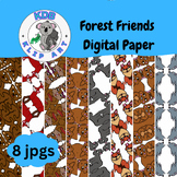 Digital Paper Seamless Pattern Forest Friends Cartoon Char