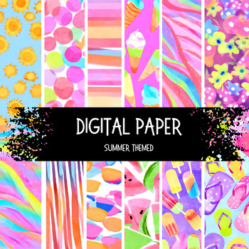 Preview of Digital Paper- Summer Theme