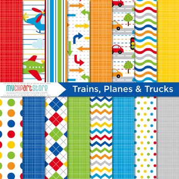 Preview of Digital Paper - Trains Planes and Trucks (Transportation)