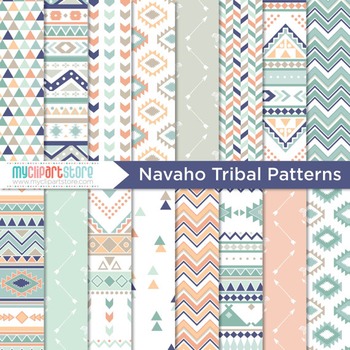 Preview of Digital Paper - Tribal Patterns / Navajo / Native American Indian