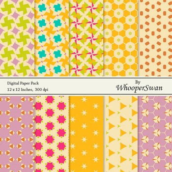 Preview of Digital Paper - Yellow Vintage