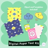 Digital Paper toolkit | Cute Clipart | Editable Flashcard 