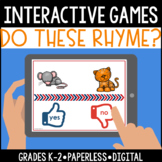 Digital Paperless Do These Words Rhyme? Games