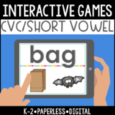 Digital Paperless Interactive, Short Vowel Word Reading Games