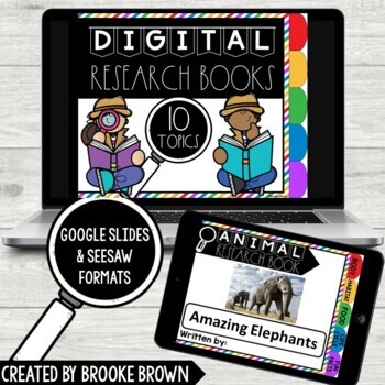 Preview of Digital/Paperless Research Books (Google Slides & Seesaw)